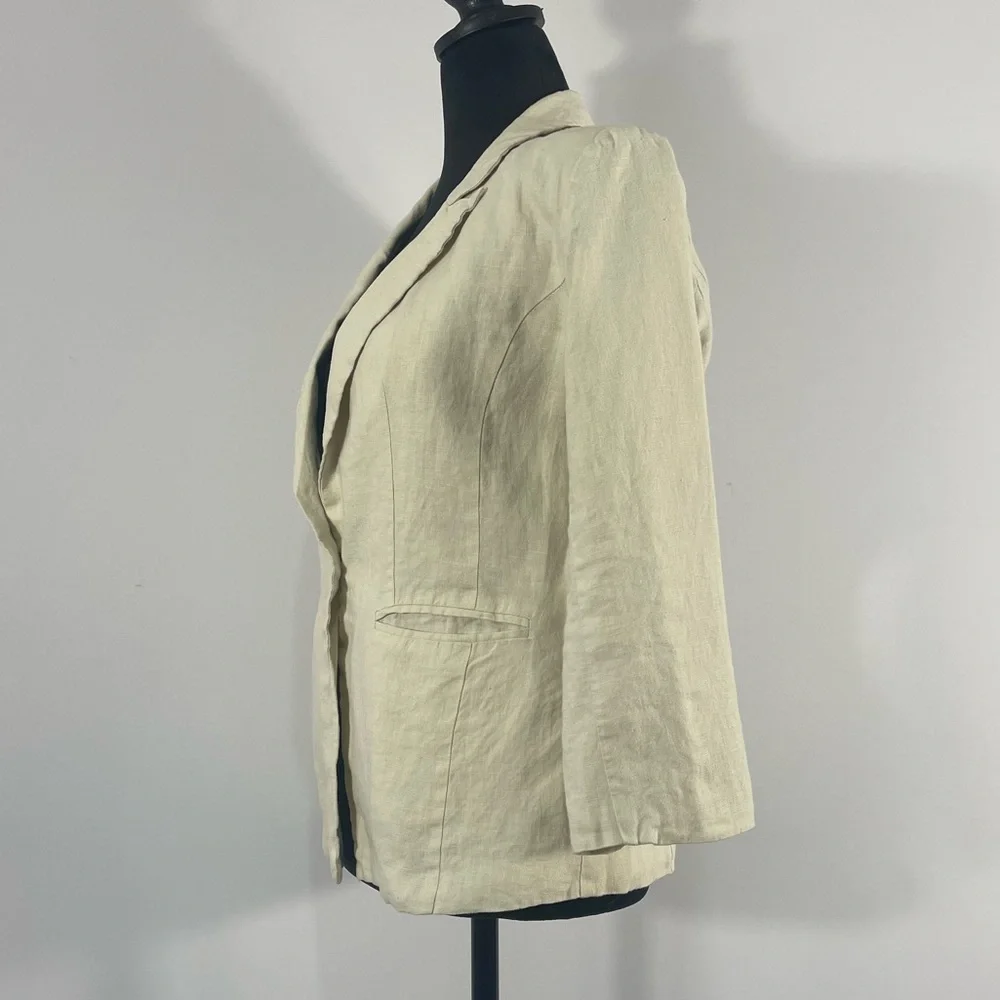 Love Tree Linen Blazer, Jacket, 3/4 sleeve, Size Medium, Classic, women’s - Picture 2 of 9